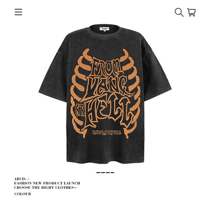 American vintage street T-shirt men's loose cotton