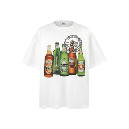 American vintage street T-shirt pure cotton loose men and women summer