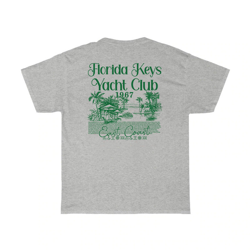 6903 Women Florida Yacht Club Back Print T Shirt Summer