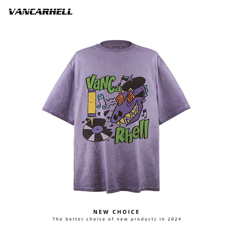 American vintage street T-shirt vintage men's summer loose