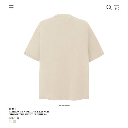American vintage street T-shirt cotton men's summer loose