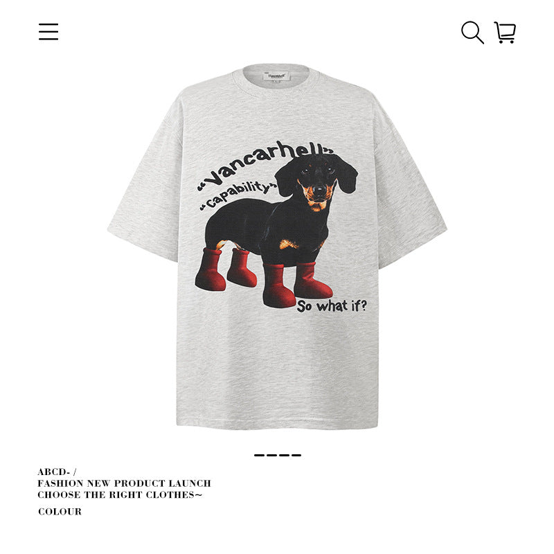 American vintage street T-shirt cotton boys summer loose