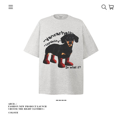 American vintage street T-shirt cotton boys summer loose