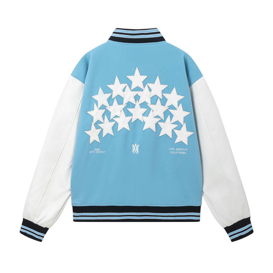 Amiri Jacket AMI Pattern Lapel Baseball Jacket for Men and Women