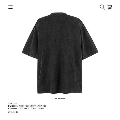 American vintage street T-shirt pure cotton men's and women's summer loose half-sleeves
