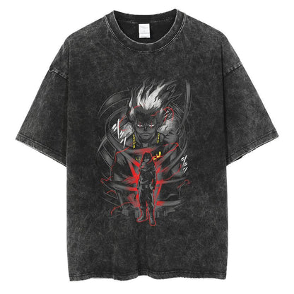 20242024 Fashion Streetwear Men Washed T Shirt Anime