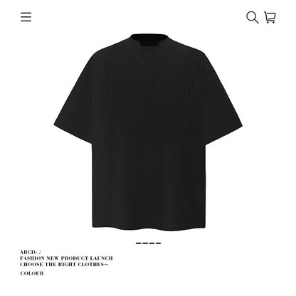 American vintage street T-shirt pure cotton men's summer loose half sleeve