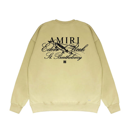 Amiri Long Sleeved Shirt Fashion Brand Crew Sweatshirts round Neck Sweater