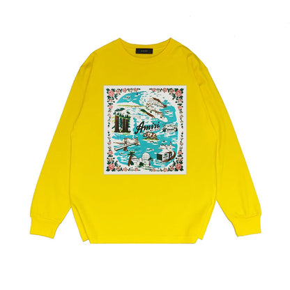 Amiri Long Sleeve Shirt Fashion Brand Long Sleeve Long-Sleeved T-shirt Blouse