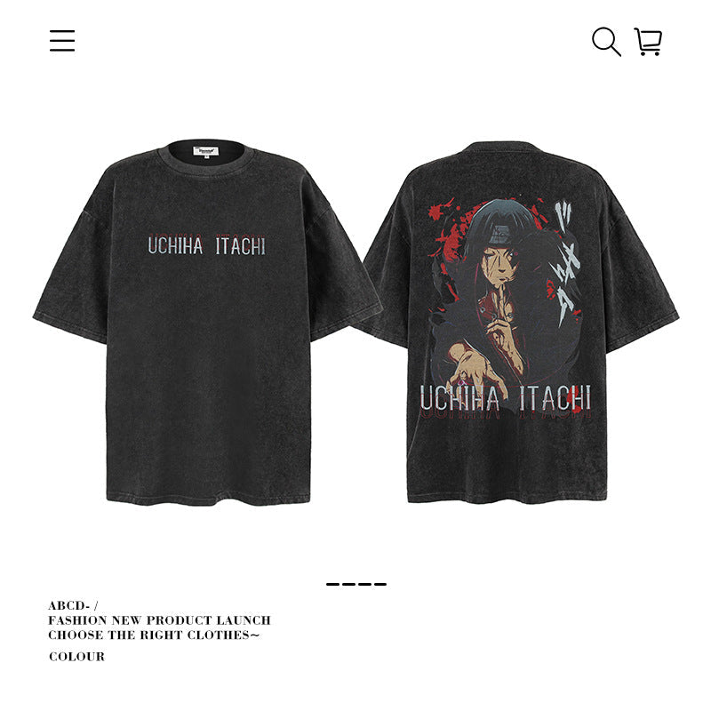 American vintage street T-shirt pure cotton men's and women's summer loose