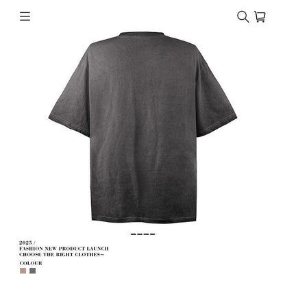 American vintage street T-shirt retro men's loose half sleeve