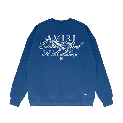 Amiri Long Sleeved Shirt Fashion Brand Crew Sweatshirts round Neck Sweater