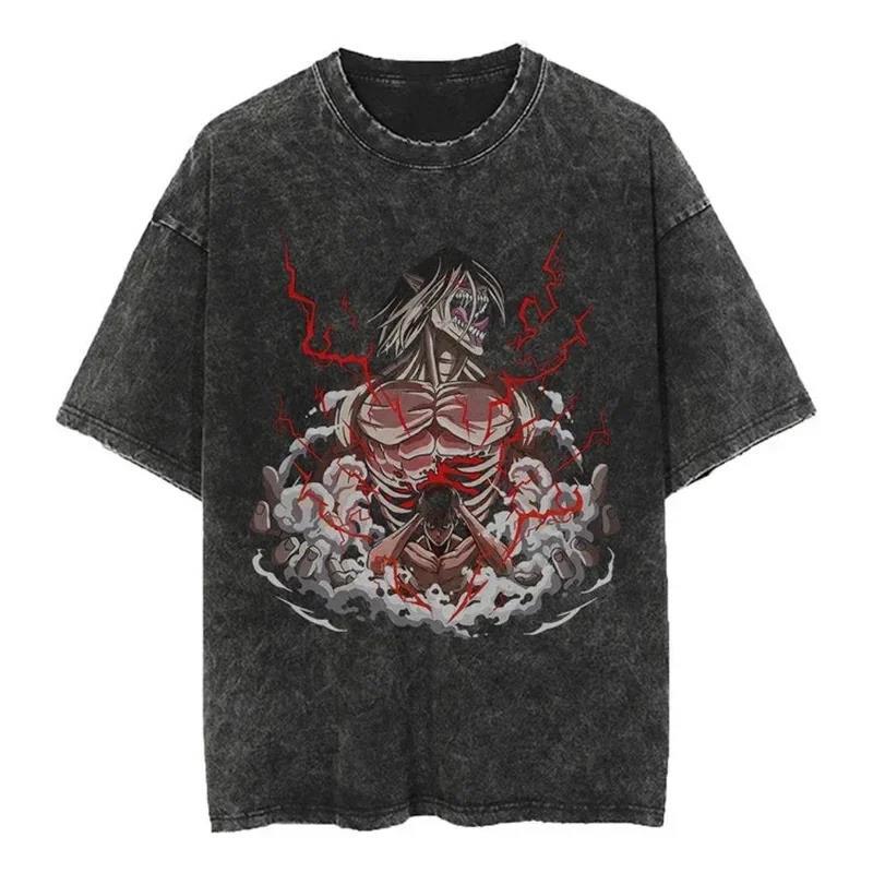 2024Streetwear Tshirt Japanese Anime Graphic Vintage Washed (Part 2)