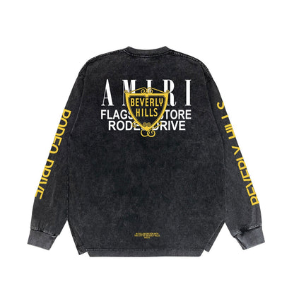 Amiri Long-Sleeve Shirt Vintage Distressed Long Sleeve T-shirt