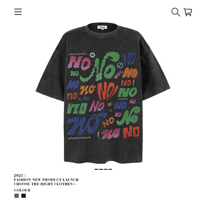 American vintage street T-shirt vintage cotton summer boys