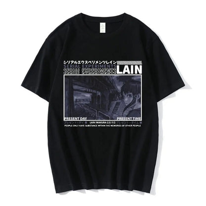 2024Anime Print Serial Experiments Lain  Cotton T-Shirt