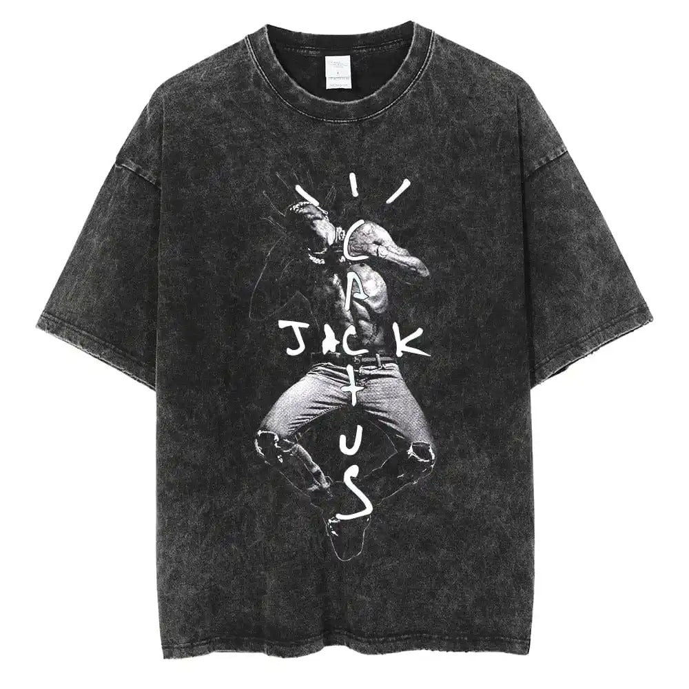 2024Vintage Washed Tshirts Anime T Shirt Harajuku Oversize