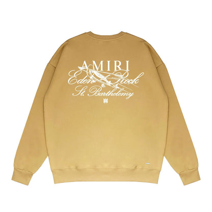 Amiri Long Sleeved Shirt Fashion Brand Crew Sweatshirts round Neck Sweater