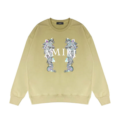 Amiri Long Sleeve Shirt Crew Sweatshirts Crew Neck Sweater
