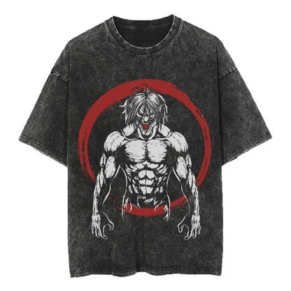 2024Streetwear Tshirt Japanese Anime Graphic Vintage Washed (Part 2)