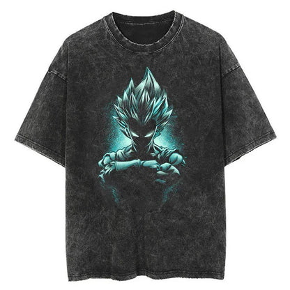 2024Men Tshirt Washed Black Vintage Japanese Anime Dragon (Prat 2)