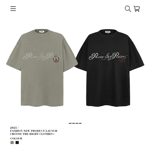 American vintage street T-shirt loose cotton summer men