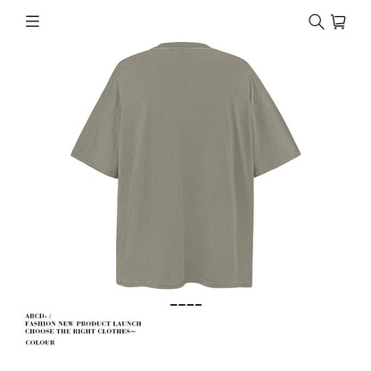 American vintage street T-shirt pure cotton men's and women's summer loose