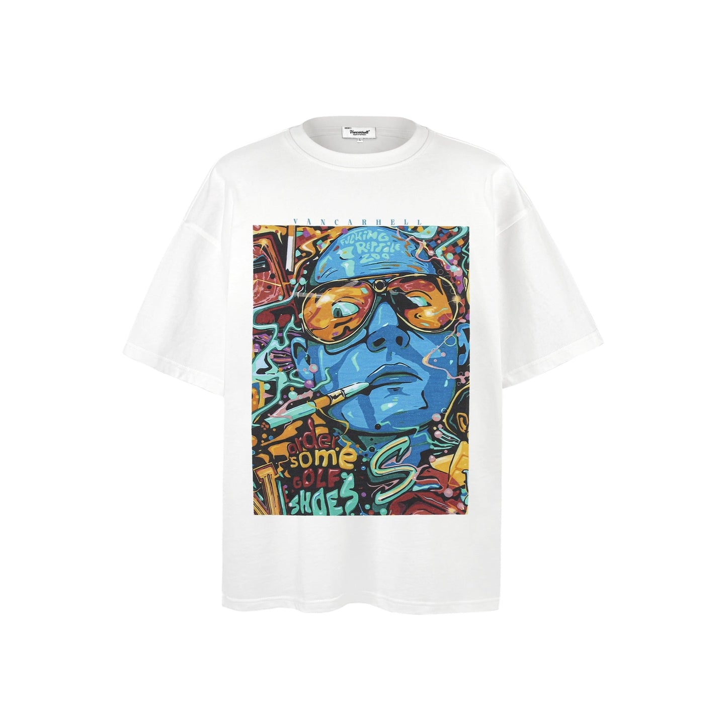 American vintage street T-shirt cotton men's summer loose
