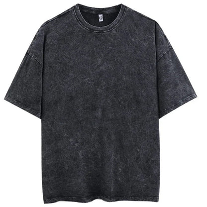 2024 Summer Men Washed T Shirt Hip Hop Streetwear