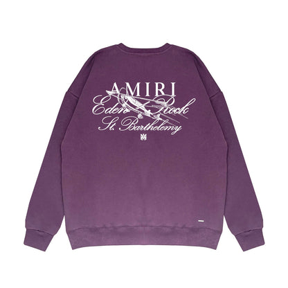 Amiri Long Sleeved Shirt Fashion Brand Crew Sweatshirts round Neck Sweater