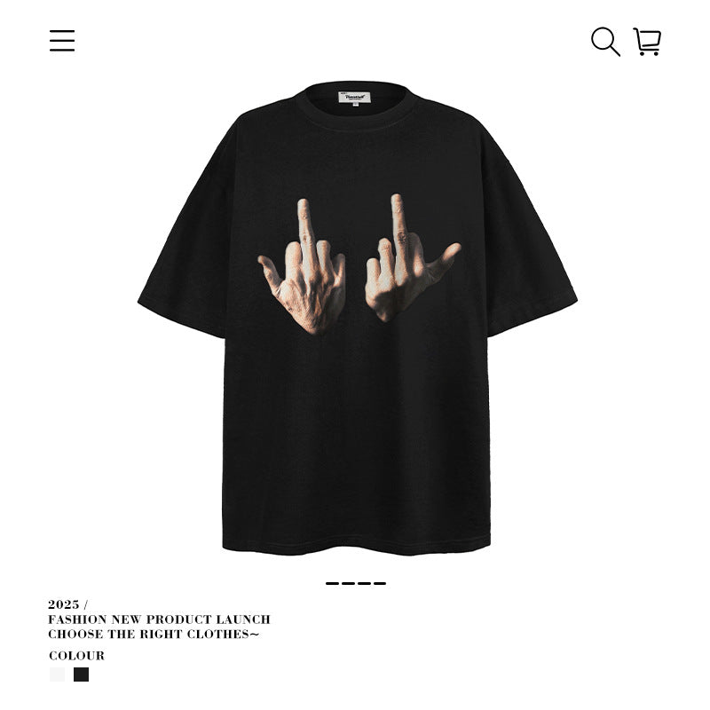 American vintage street T-shirt men's and women's loose tops