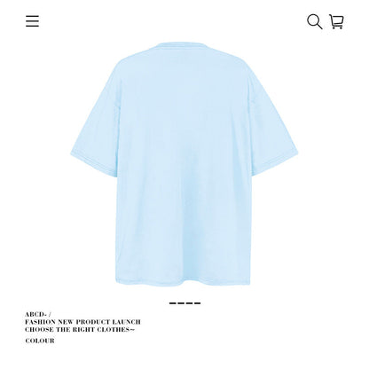 American vintage street T-shirt pure cotton men's and women's summer loose