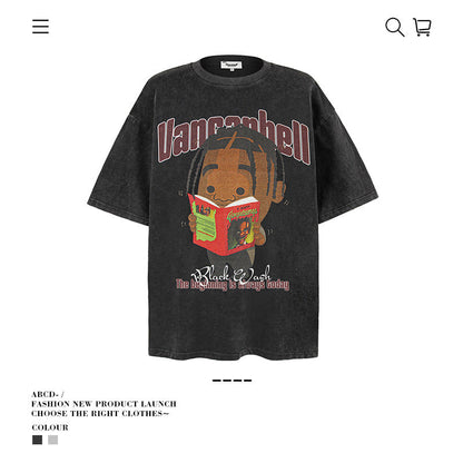 American vintage street T-shirt men's loose top