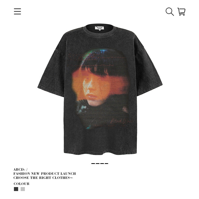 American vintage street T-shirt vintage loose for men and women