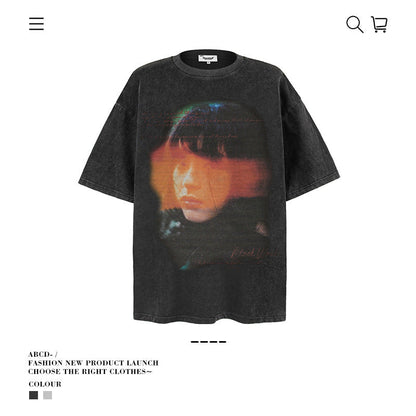 American vintage street T-shirt vintage loose for men and women