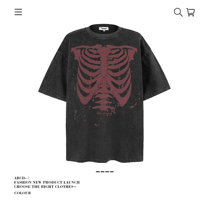 American vintage street T-shirt men's loose cotton
