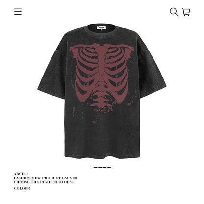 American vintage street T-shirt men's loose cotton