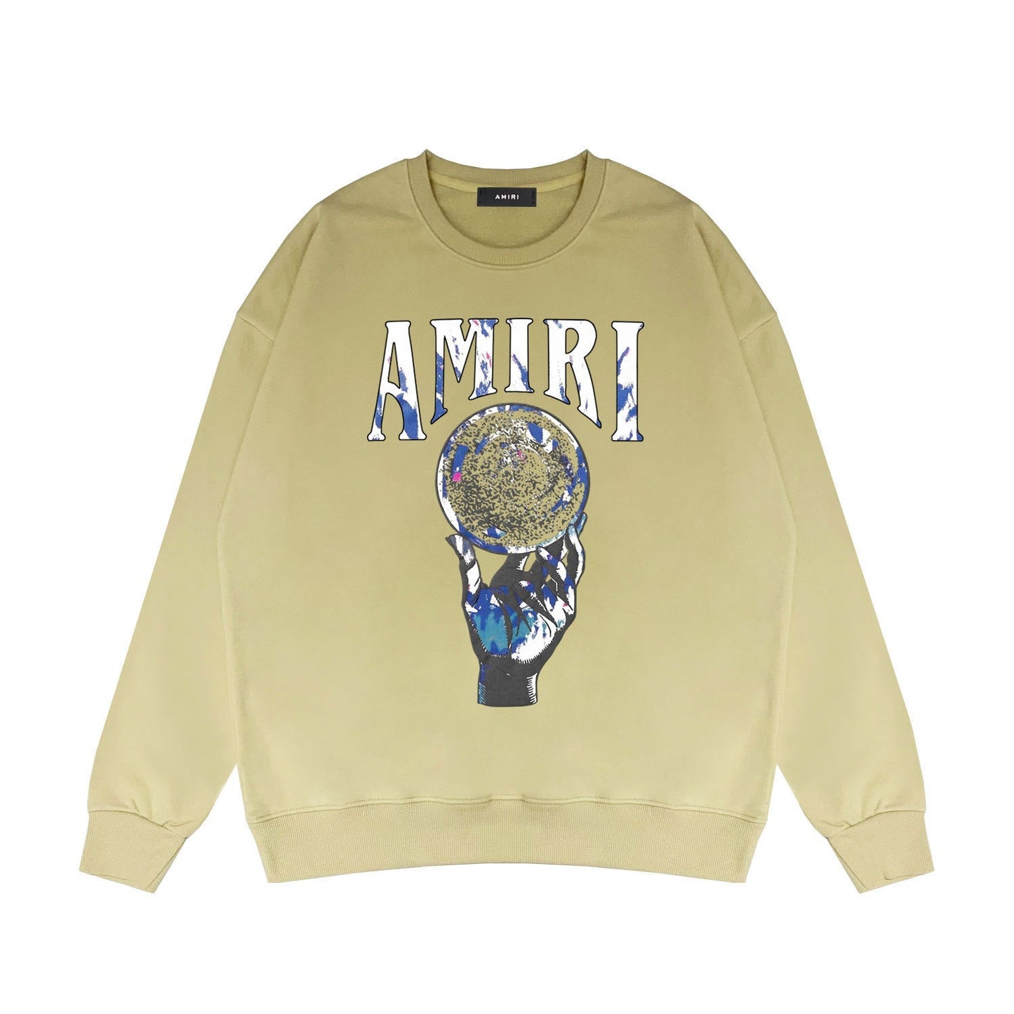 Amiri Long-Sleeve Shirt Personality Printed Crew Neck Sweatshirt