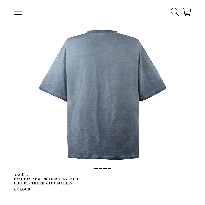 American vintage street T-shirt pure cotton retro men's and women's summer loose