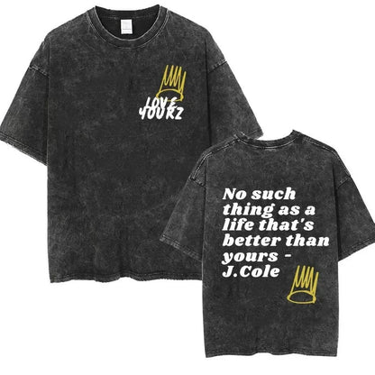 2024Rapper J Cole Dreamville Same Print T-shirt Vintage Wash