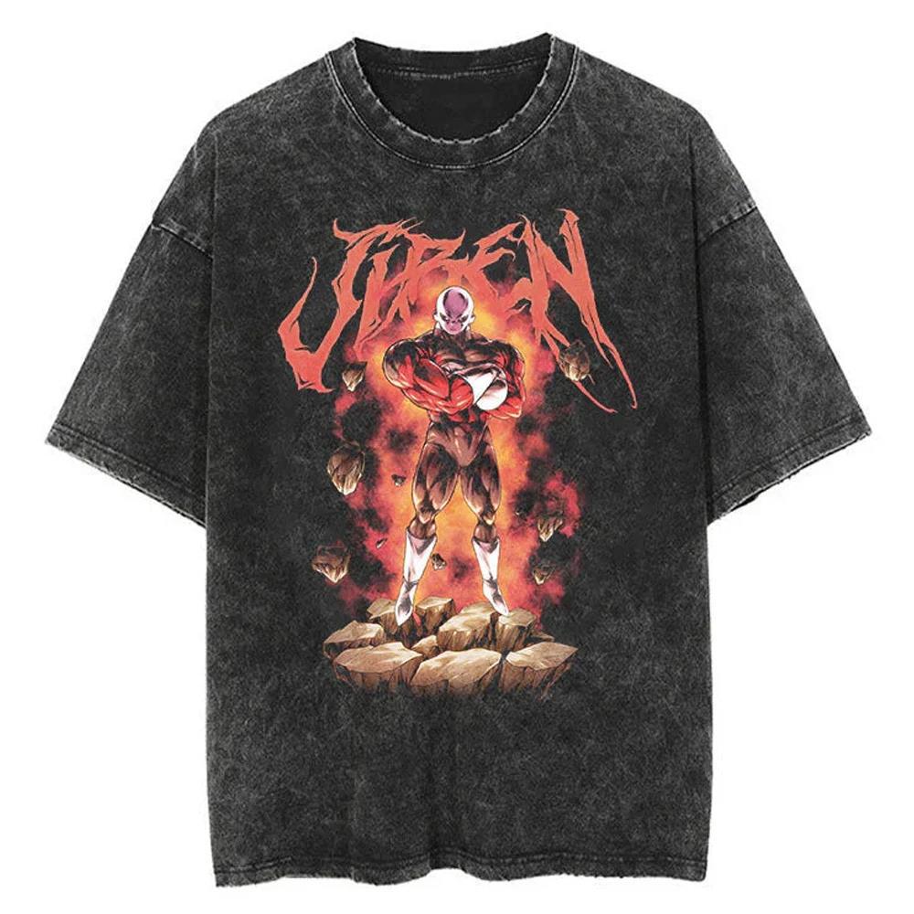 2024Men Tshirt Washed Black Vintage Japanese Anime Dragon (Prat 2)