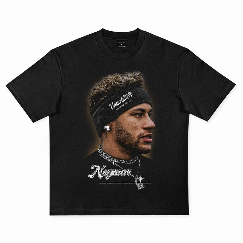 American vintage cotton loose short sleeve cotton football