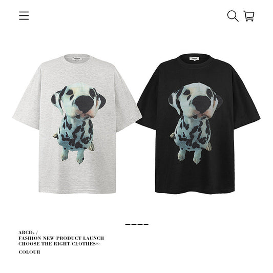 American vintage street T-shirt pure cotton men's and women's summer loose half-sleeves