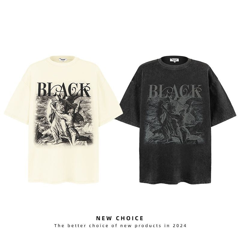 American vintage street T-shirt retro men loose