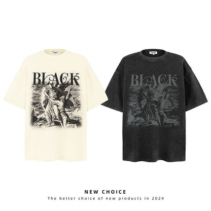 American vintage street T-shirt retro men loose