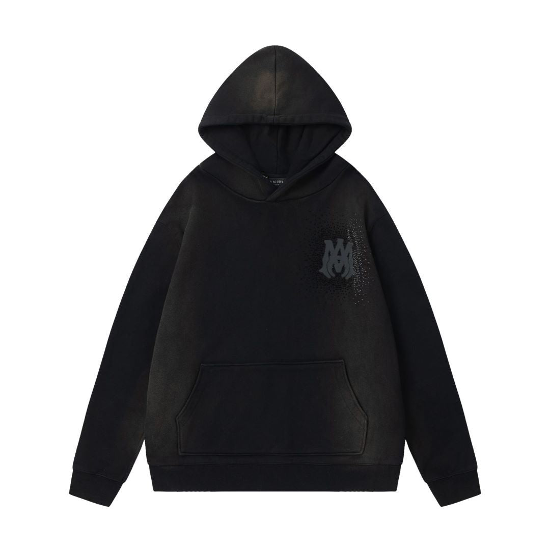 Amiri Hoodie AMI Letter Logo Hot Diamond Printed Hooded Sweater Men and Women