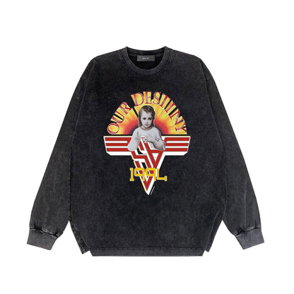 Amiri Long Sleeve Shirt Vintage T Shirt Washed and Worn Vintage Long Sleeve T-shirt