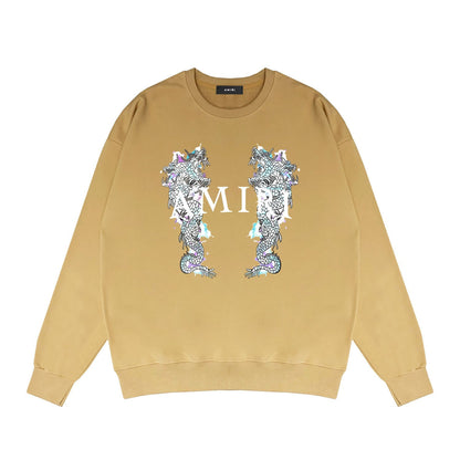 Amiri Long Sleeve Shirt Crew Sweatshirts Crew Neck Sweater