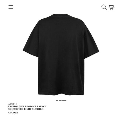 American vintage street T-shirt pure cotton men's and women's summer loose