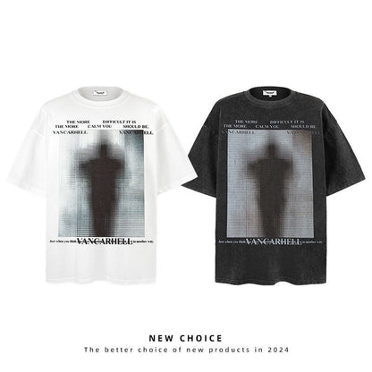 American vintage street T-shirt men's loose top